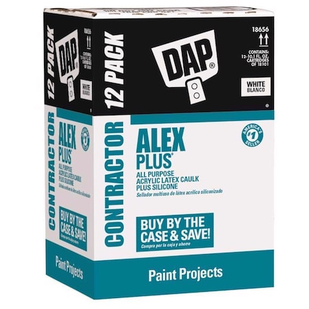 Dap Alex Plus White Siliconized Acrylic Latex All Purpose Caulk 10.1 oz 7079818656